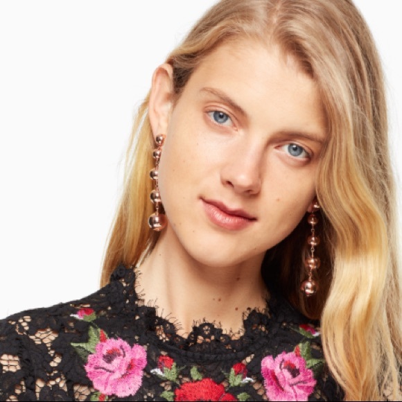 kate spade // rose gold sphere drop earrings - Picture 3 of 3